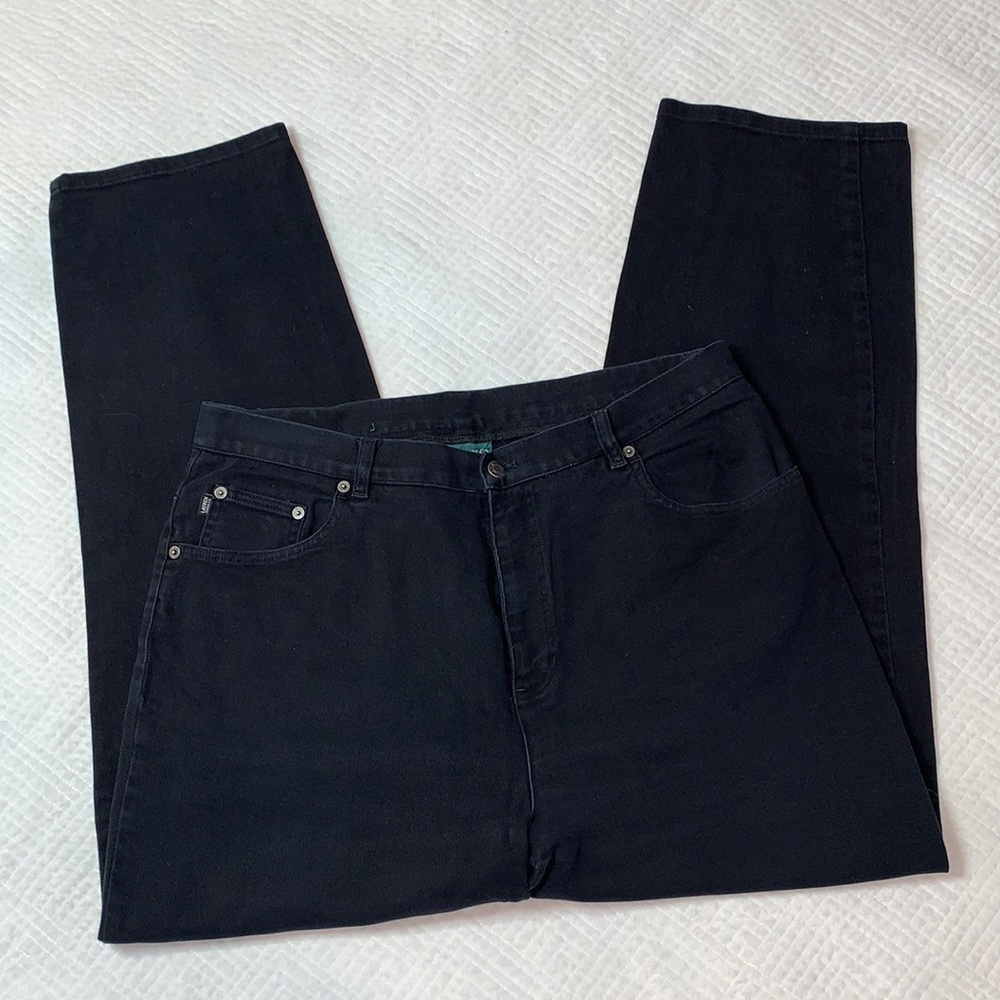 Lauren Ralph Lauren Black Straight Leg Denim Jeans, Women’s Size 16W